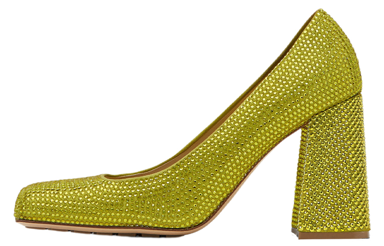 (W) Bottega Veneta High Heel with Rhinestones 'Green'