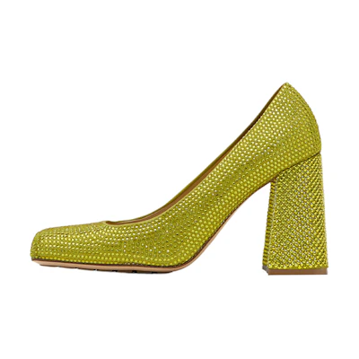 (W) Bottega Veneta High Heel with Rhinestones 'Green'