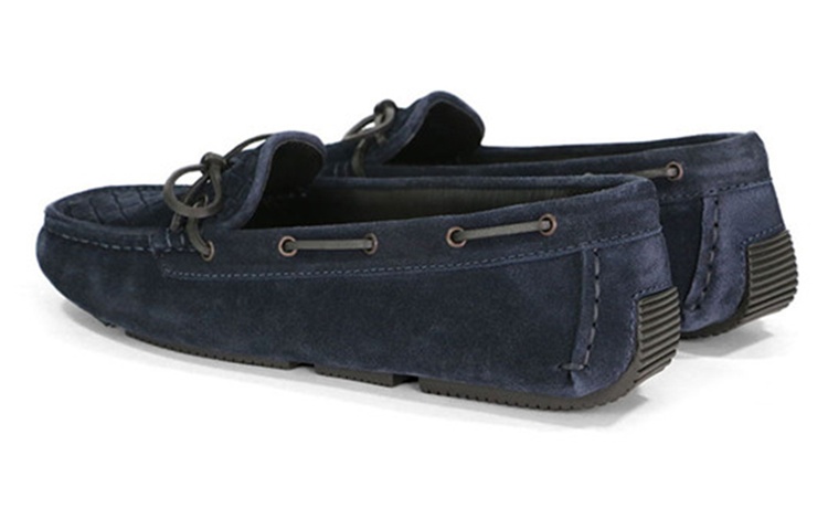 Lookbook (Women) Bottega Veneta Intrecciato Lace-Up Flat 'Dark Blue' 283058VFCA14030