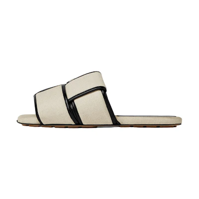 (W) Bottega Veneta Intreccio Canvas Flat Mule 'Grey Patchwork'