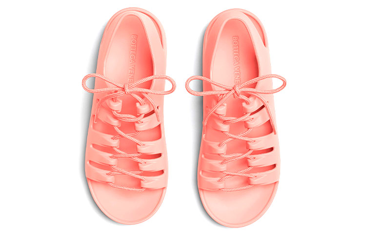 (W) Bottega Veneta Jelly Lace-Up Sandals 'Pink' 圖 3