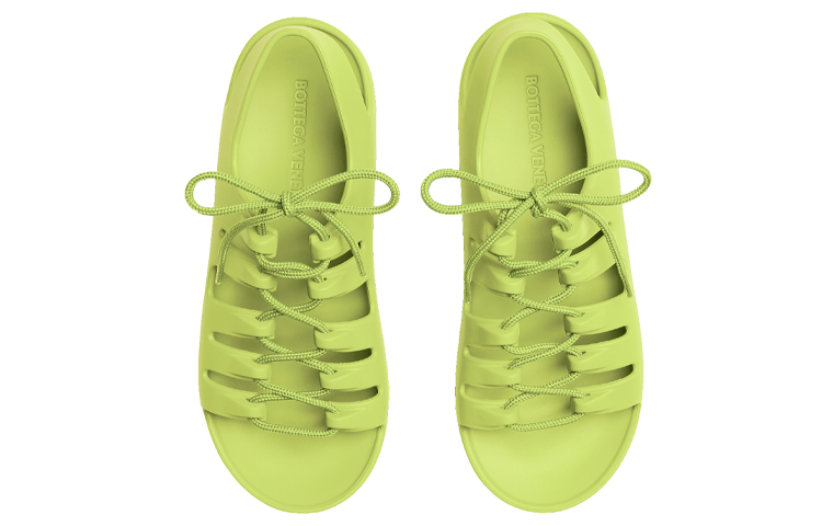 Lookbook (Women) Bottega Veneta Jelly Rubber Flat Sandals 'Yellow' 667220V11T03492