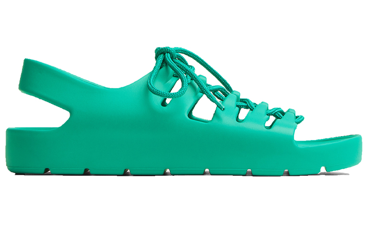 Order (Women) Bottega Veneta Jelly Rubber Lace-up Flat Sandals 'Light Green' 667220V11T03548