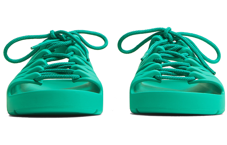 Shop (Women) Bottega Veneta Jelly Rubber Lace-up Flat Sandals 'Light Green' 667220V11T03548