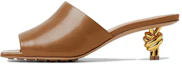 Buy (W) Bottega Veneta KNOT 'Sandal Kulit Cokelat Terbuka' 764401VBSF02628