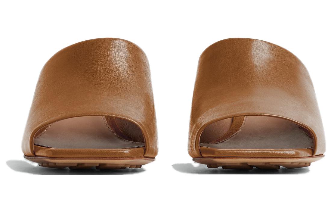 (W) Bottega Veneta KNOT 'Brown Leather Open-Toe Slides' 圖 2