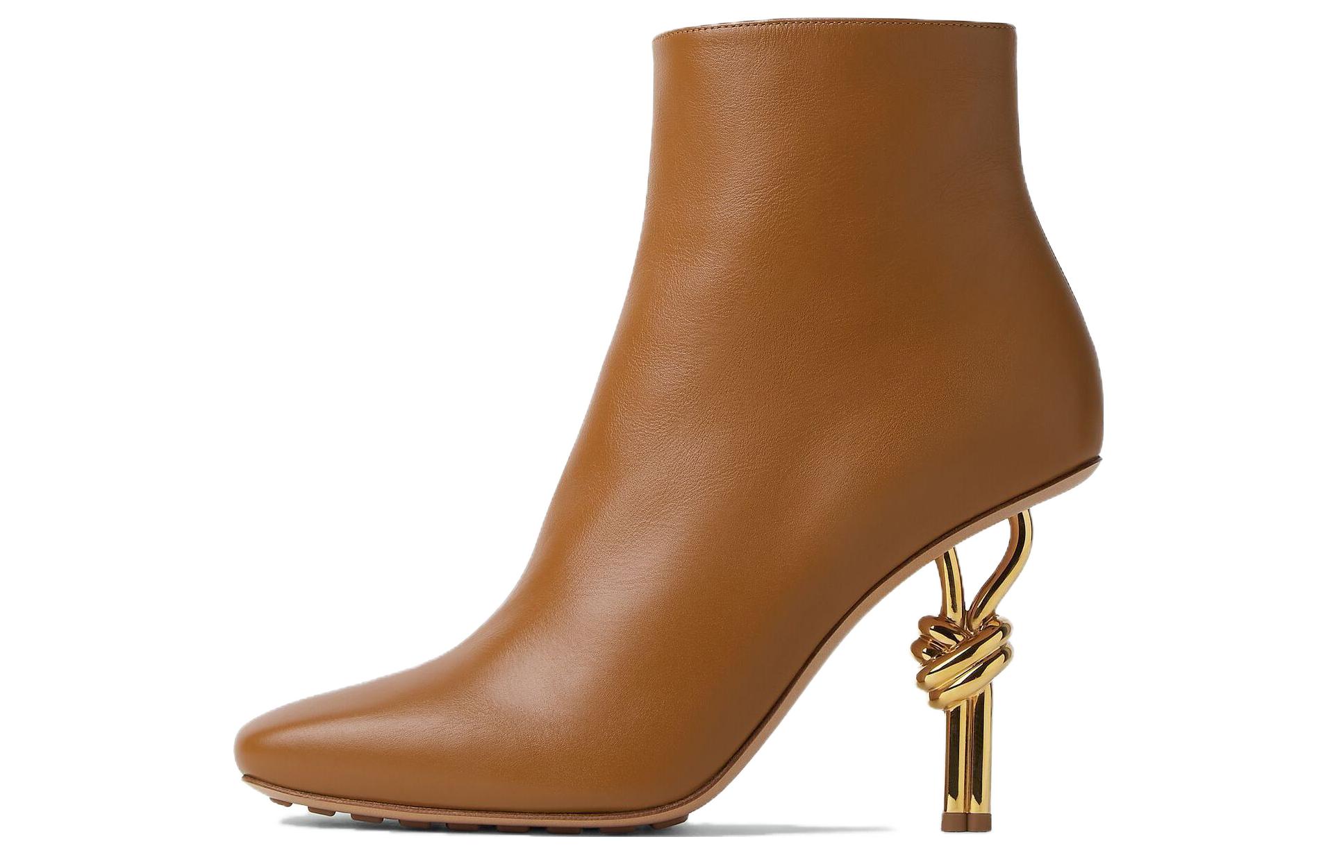 (W) Bottega Veneta KNOT Ankle Boot 'Brown Zipper'