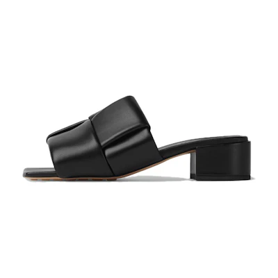 (W) Bottega Veneta Lambskin Leather Open-Toe Slide 'Black CMFT'
