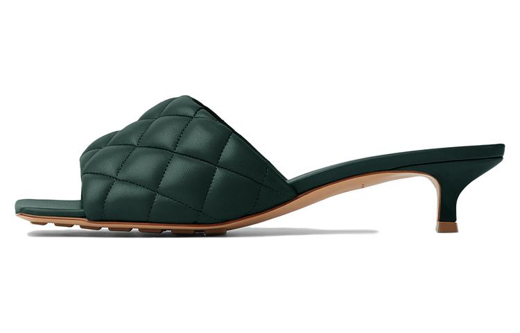 (Women) Bottega Veneta Lambskin Slide Heels 'Pine Green' 729764VBRR03125