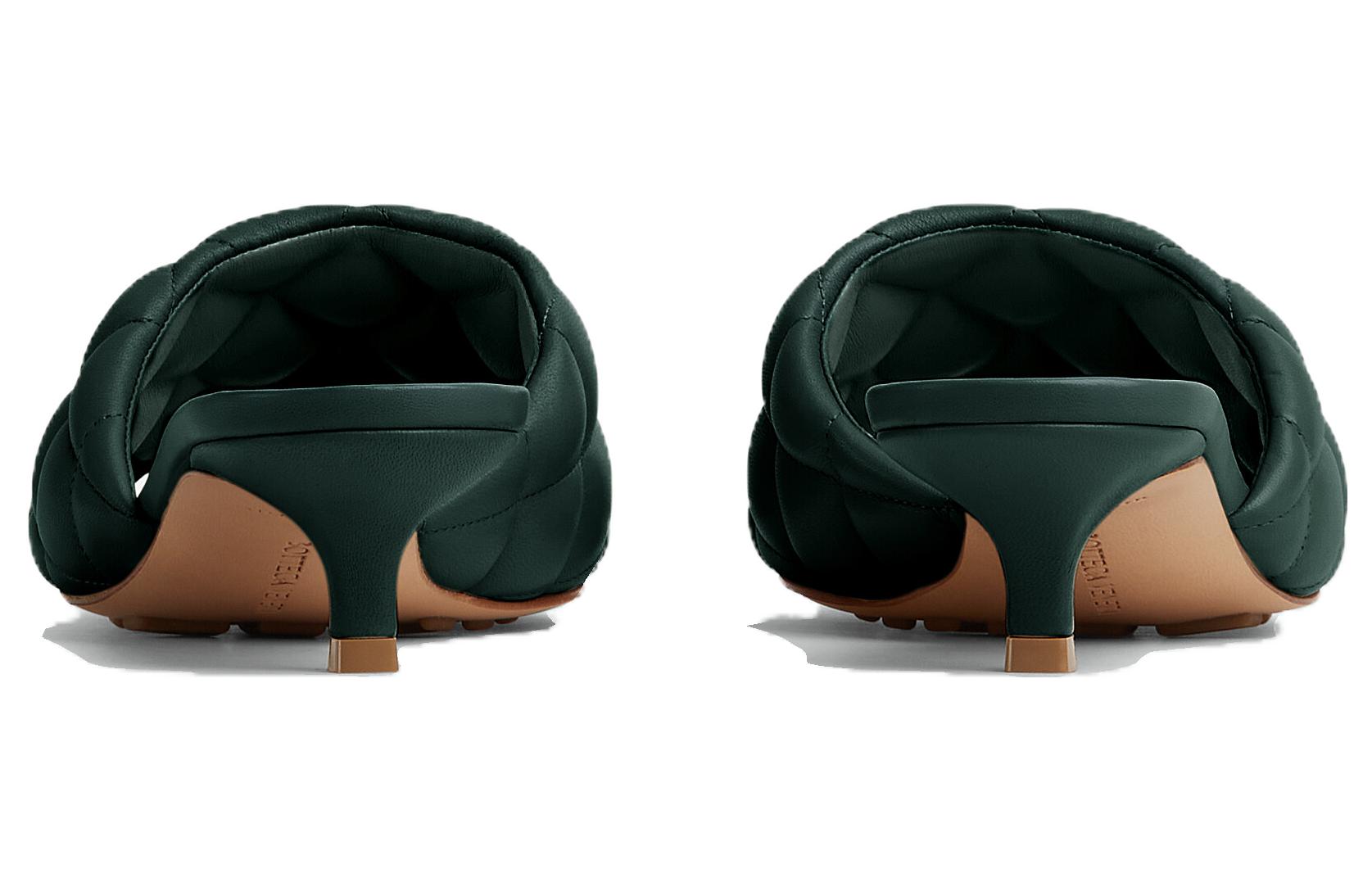 Shop (W) Bottega Veneta Tumit Selipar Kulit Kambing 'Pine Green' 729764VBRR03125