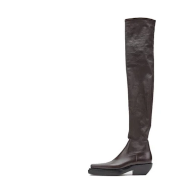 (W) Bottega Veneta Lean Boots 'Dark Chocolate'