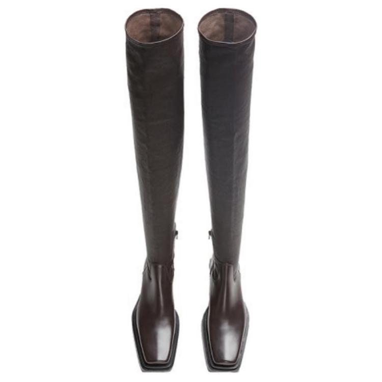 (W) Bottega Veneta Lean Boots 'Dark Chocolate' 圖 4