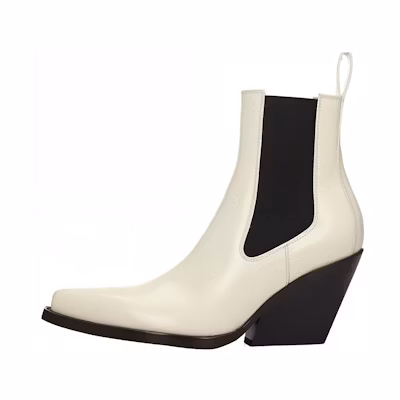 (W) Bottega Veneta Leather Ankle Boot 'Simple Fashion Slip-On White'