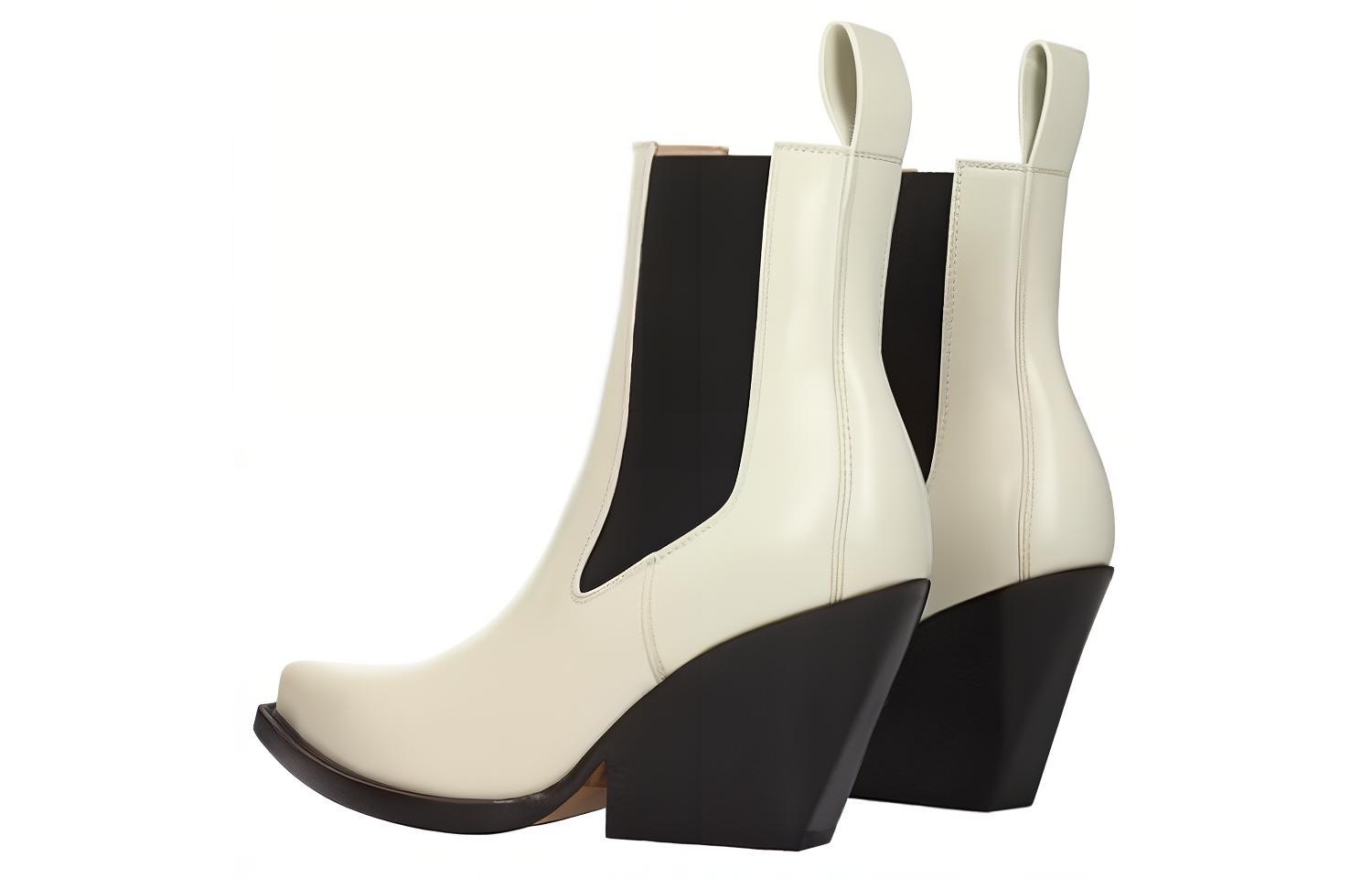(W) Bottega Veneta Leather Ankle Boot 'Simple Fashion Slip-On White' 圖 4