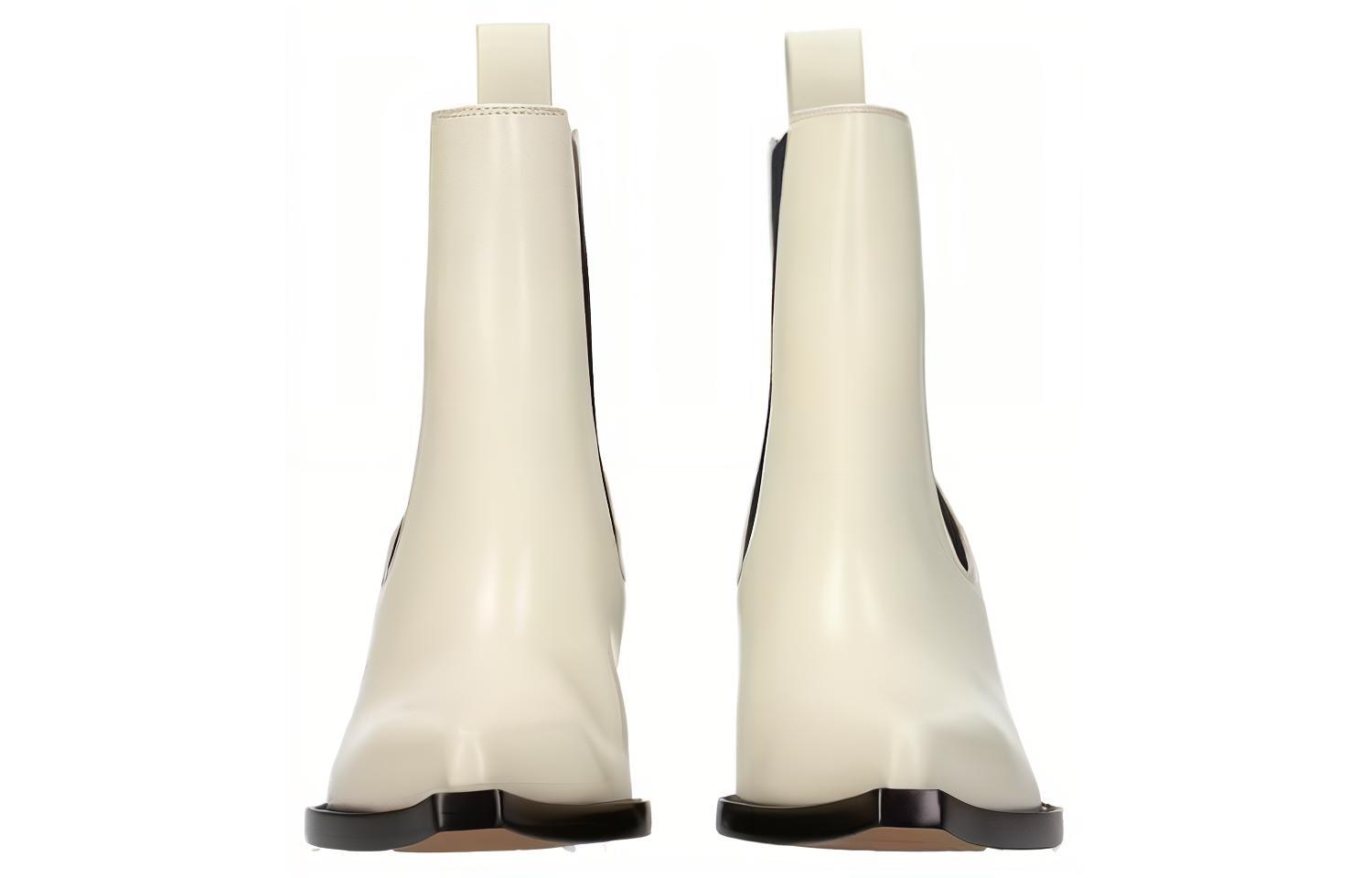 (W) Bottega Veneta Leather Ankle Boot 'Simple Fashion Slip-On White' 圖 5