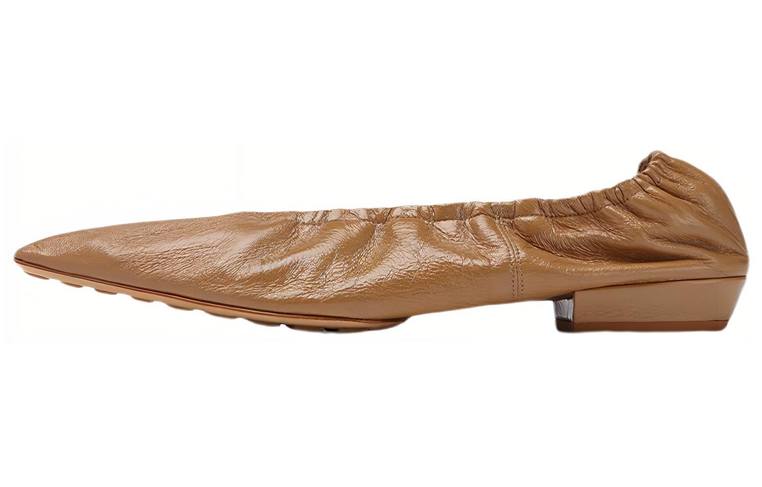 (Women) Bottega Veneta Leather Ballet Flat Almond 652273VBP107647