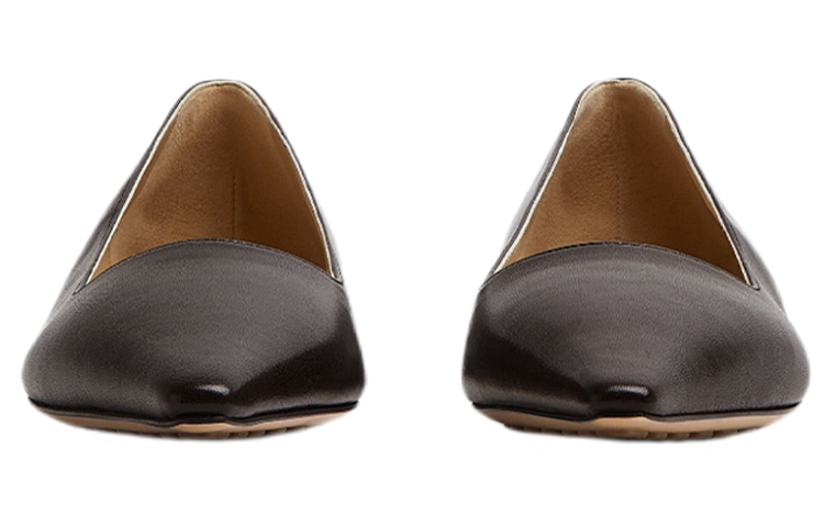 (W) Bottega Veneta Leather Ballet Flat Brown 圖 2