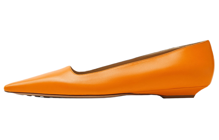 (Women) Bottega Veneta Leather Ballet Flat Orange 690008V1TR07593
