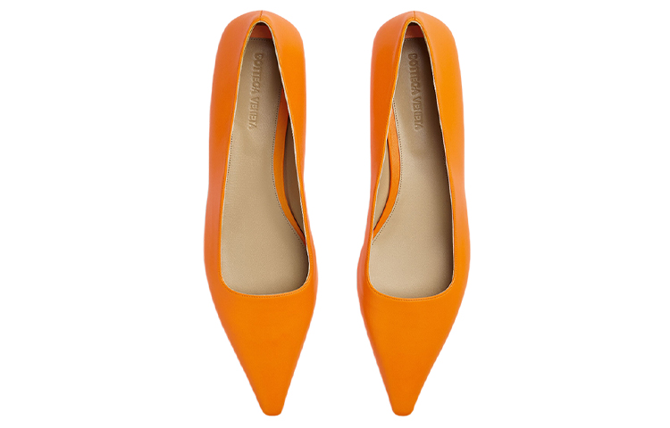 Lookbook (Women) Bottega Veneta Leather Ballet Flat Orange 690008V1TR07593