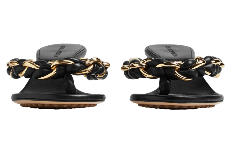Order (Women) Bottega Veneta Leather Chain Woven Slide 'Black' 659002V0V501000