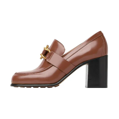 (W) Bottega Veneta Leather Chunky-Heel Pumps 'Brown'