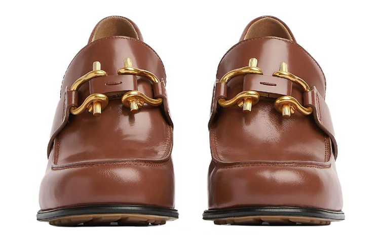 (W) Bottega Veneta Leather Chunky-Heel Pumps 'Brown' 圖 3