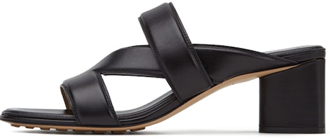 (Women) Bottega Veneta Leather Crossover-Strap Sandal Black 651376VBSL01000 (Women) Bottega Veneta Leather Crossover-Strap Sandal Black 651376VBSL01000