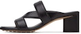 (W) Sandal Hitam Bottega Veneta Kulit Tali Silang 651376VBSL01000