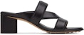 (W) Sandal Hitam Bottega Veneta Kulit Tali Silang 651376VBSL01000