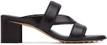 Order (W) Sandal Hitam Bottega Veneta Kulit Tali Silang 651376VBSL01000