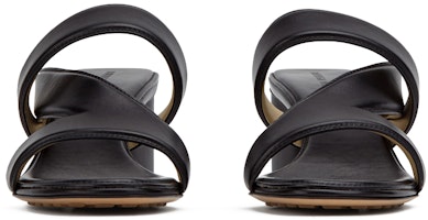 (W) ボッテガヴェネタ レザー クロスストラップサンダル (黒) 651376VBSL01000 Shop (W) ボッテガヴェネタ レザー クロスストラップサンダル (黒) 651376VBSL01000