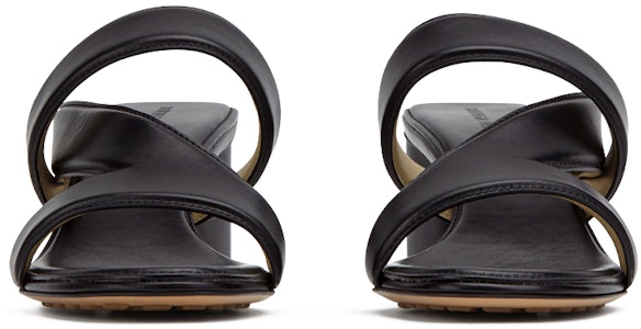 Bottega Veneta 葆蝶家 皮革 露趾圓頭 時尚涼拖 5.5cm 女款 黑色 Shop Bottega Veneta 葆蝶家 皮革 露趾圓頭 時尚涼拖 5.5cm 女款 黑色