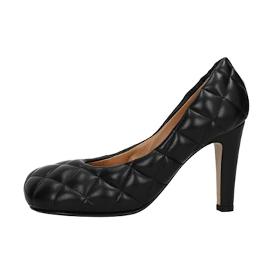 (W) Bottega Veneta Leather Fashion Casual High-Heeled Shoes 'Black'