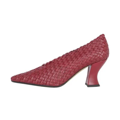 (W) Bottega Veneta Leather Heeled Mules 'Red CMFT'