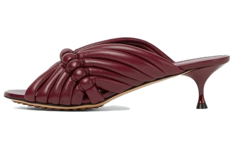 (W) Bottega Veneta Leather High Heel 'Mallow Peep-Toe Slides'