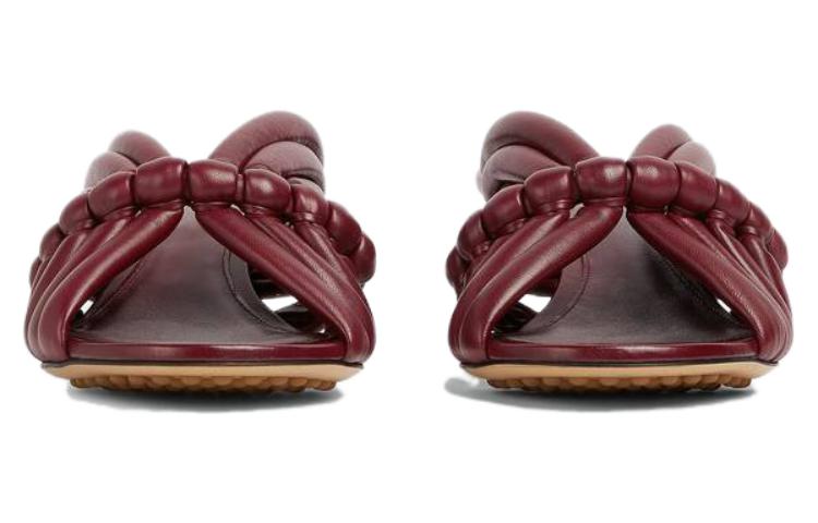 (W) Bottega Veneta Leather High Heel 'Mallow Peep-Toe Slides' 圖 2