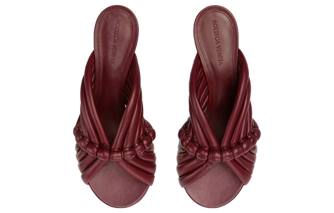 (W) Bottega Veneta Leather High Heel 'Mallow Peep-Toe Slides' 圖 3