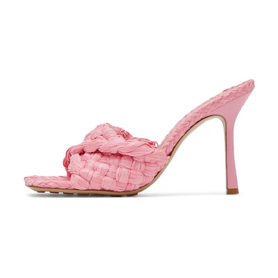 (W) Bottega Veneta Leather High Heel 'Pink'
