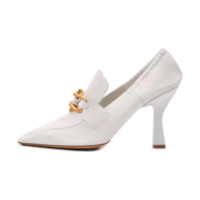 (W) Bottega Veneta Leather Moccasin 'White'