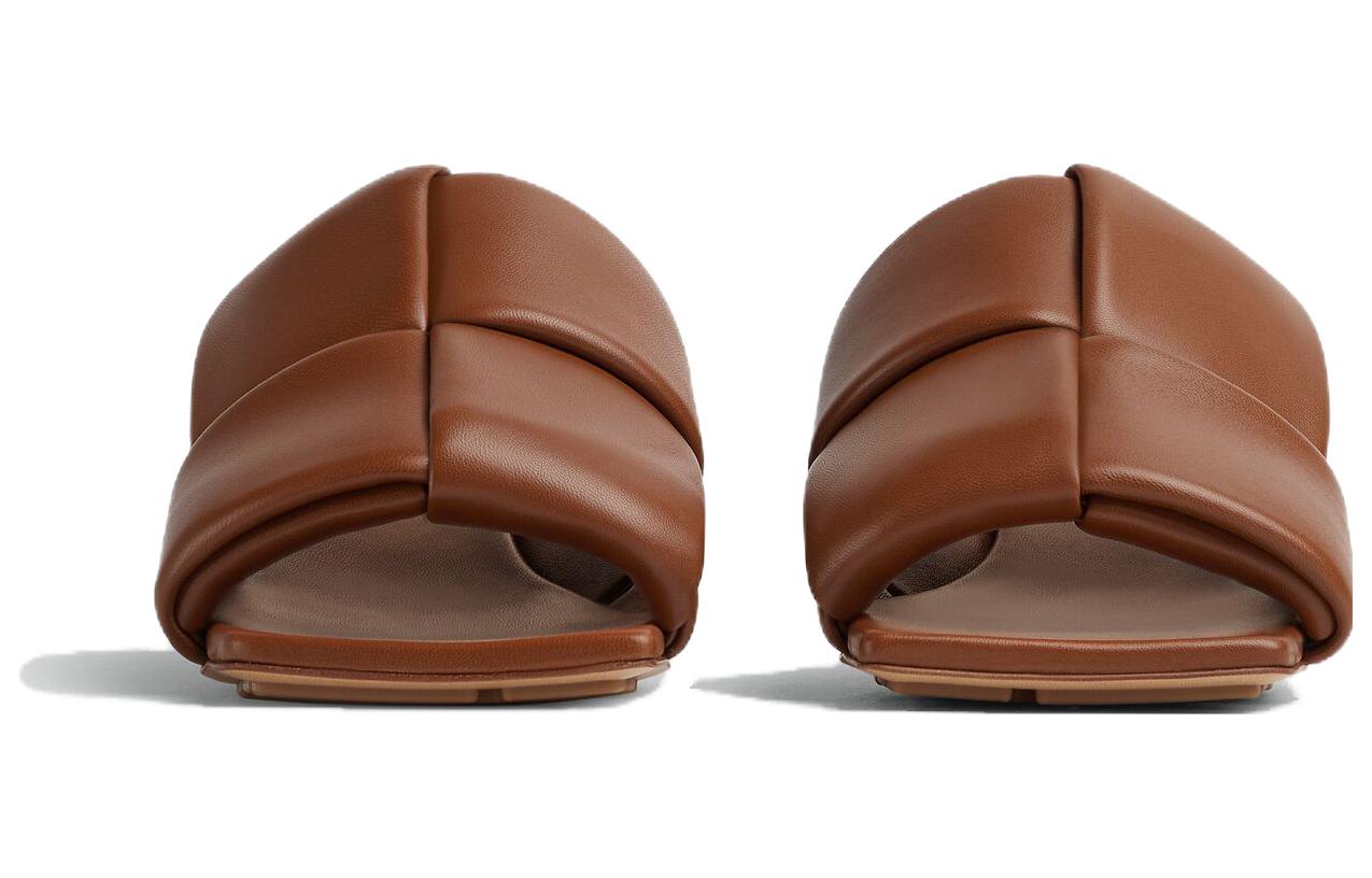 Order (W) Bottega Veneta Kulit Open-Toe 'Cokelat Nyaman Multifungsi' 763859VBSD07665