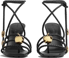 (W) 宝缇嘉黑色真皮开口平底凉鞋 763795VBSDE1000 Order (W) 宝缇嘉黑色真皮开口平底凉鞋 763795VBSDE1000