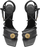 (W) 宝缇嘉黑色真皮开口平底凉鞋 763795VBSDE1000 Shop (W) 宝缇嘉黑色真皮开口平底凉鞋 763795VBSDE1000