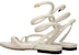 (Women) Bottega Veneta Leather Open-Toe Flat Sandals 'Beige' 618747VBSD09759