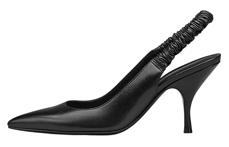 (W) Bottega Veneta Leather Pointed Stiletto 'Black 8cm'