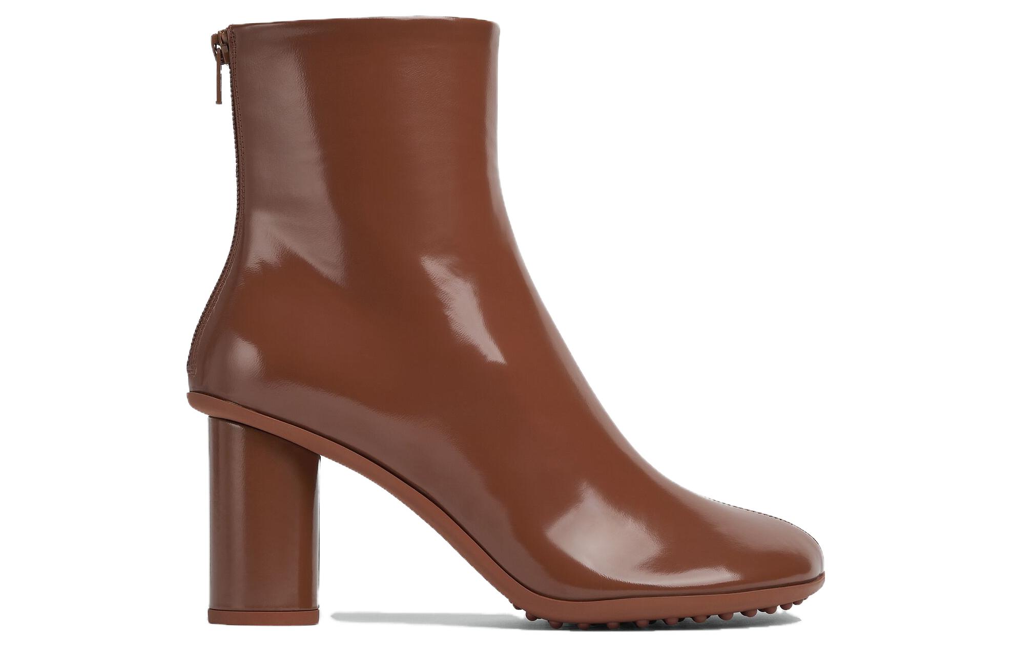 (W) Bottega Veneta Leather Round-Toe Block Heel Ankle Boot 'Red' 圖 2