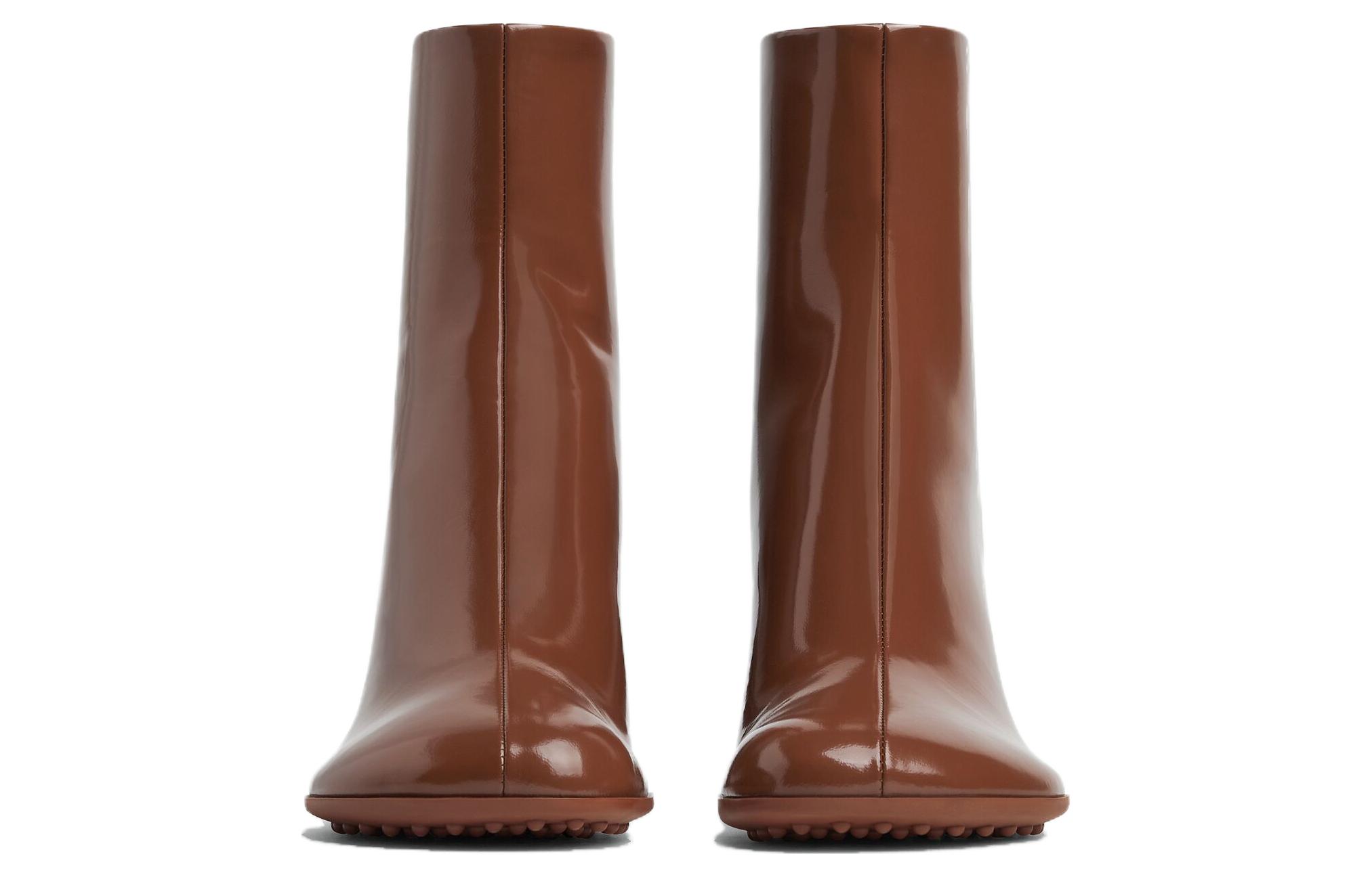 (W) Bottega Veneta Leather Round-Toe Block Heel Ankle Boot 'Red' 圖 3