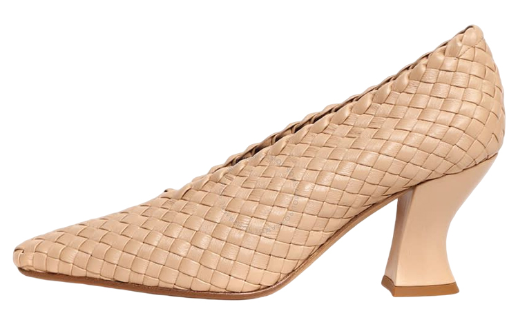 (Women) Bottega Veneta Leather Round Toe Block Heel 'Brown' 608850VBSN09912