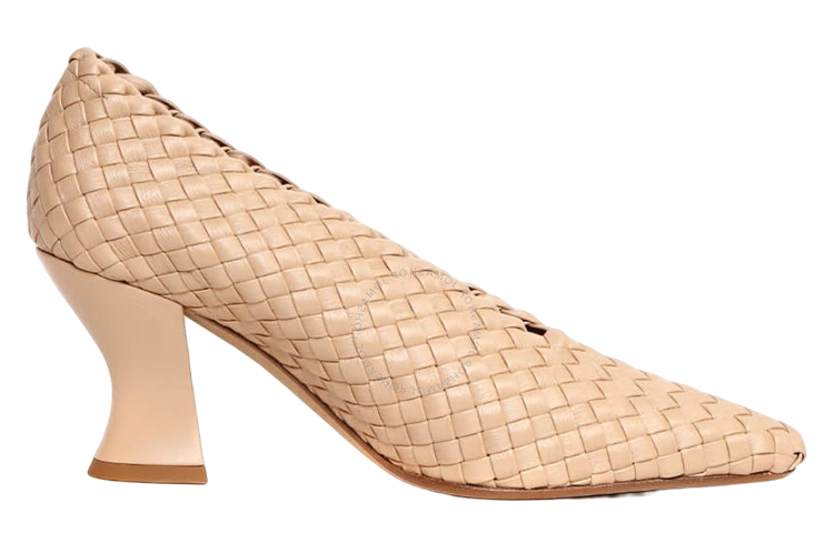 Lookbook (Women) Bottega Veneta Leather Round Toe Block Heel 'Brown' 608850VBSN09912