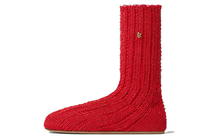 (Women) Bottega Veneta Leather Round Toe Flat Heel Booties 'Red' 765130V3H605811