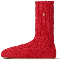 (Women) Bottega Veneta Leather Round Toe Flat Heel Booties 'Red' 765130V3H605811 (Women) Bottega Veneta Leather Round Toe Flat Heel Booties 'Red' 765130V3H605811